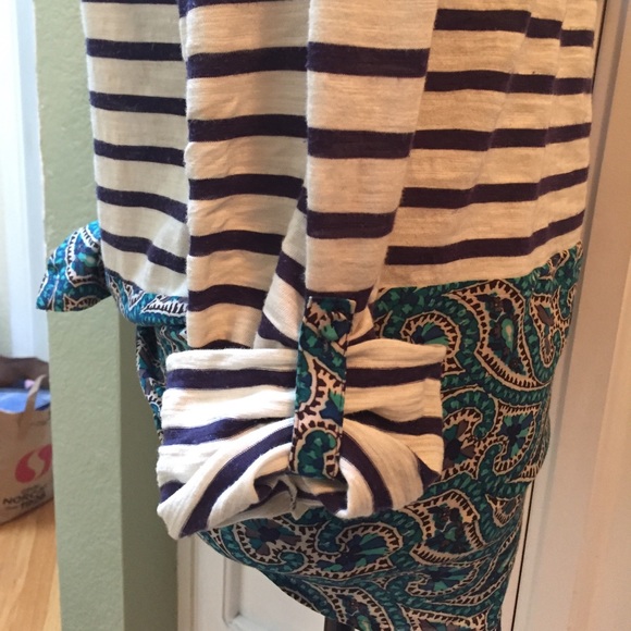 Anthro Postage stamp blue & white striped tunic - Picture 5 of 7
